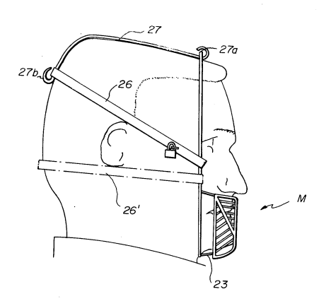 Illustration brevet n°US4344424 - Anti-eating face mask