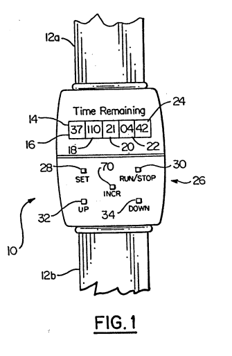 Illustration brevet US5031161_Montre indiquant son espérance de vie