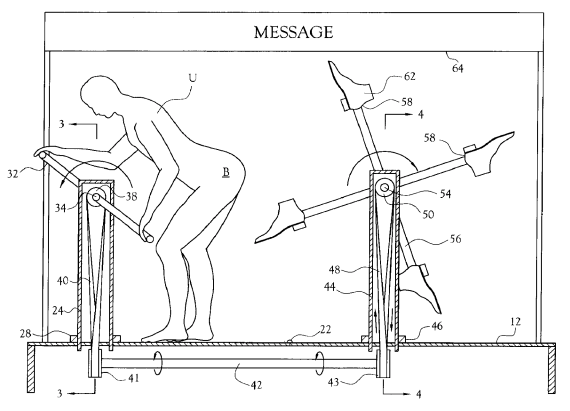 US6293874_Appareil pour donner des coups de pieds aux fesses de lutilisateur_Brandon Valorisation conseils en innovation Paris France