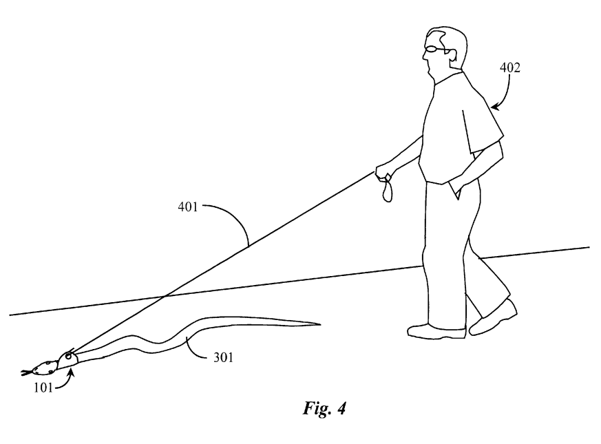 Illustration brevet US6490999 - La laisse pour serpents