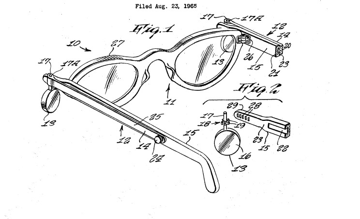 Brevet insolite - Lunettes avec rétroviseurs